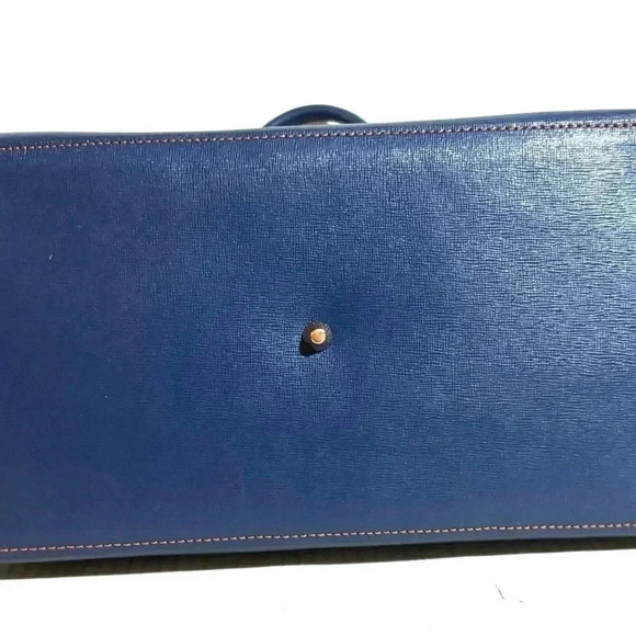 Valentino navy blue saiffiano leather satchel handbag - Picture 3 of 13